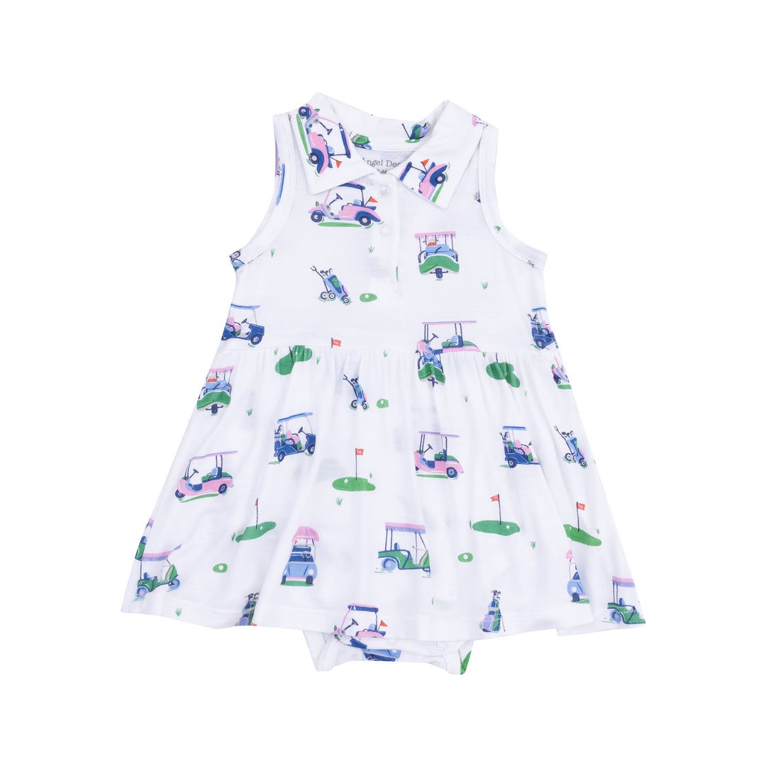 Vintage Golf Carts Pink Polo Bodysuit Dress