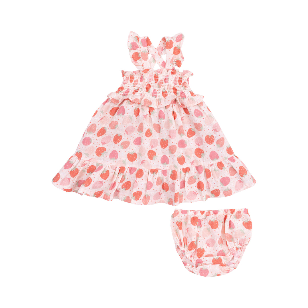 Strawberry Bliss Smocked Sundress