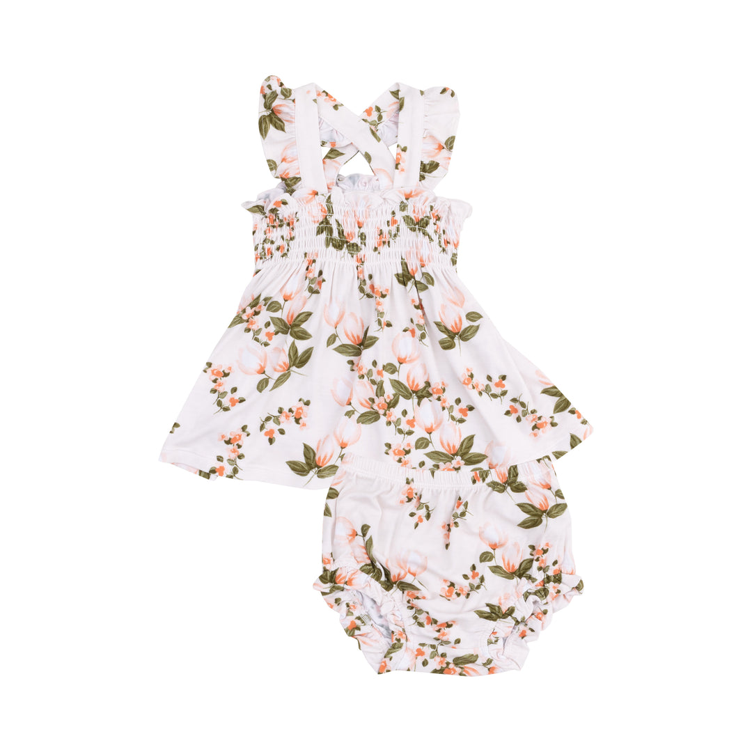 Floating Magnolia Ruffle Smocked Top + Bloomer