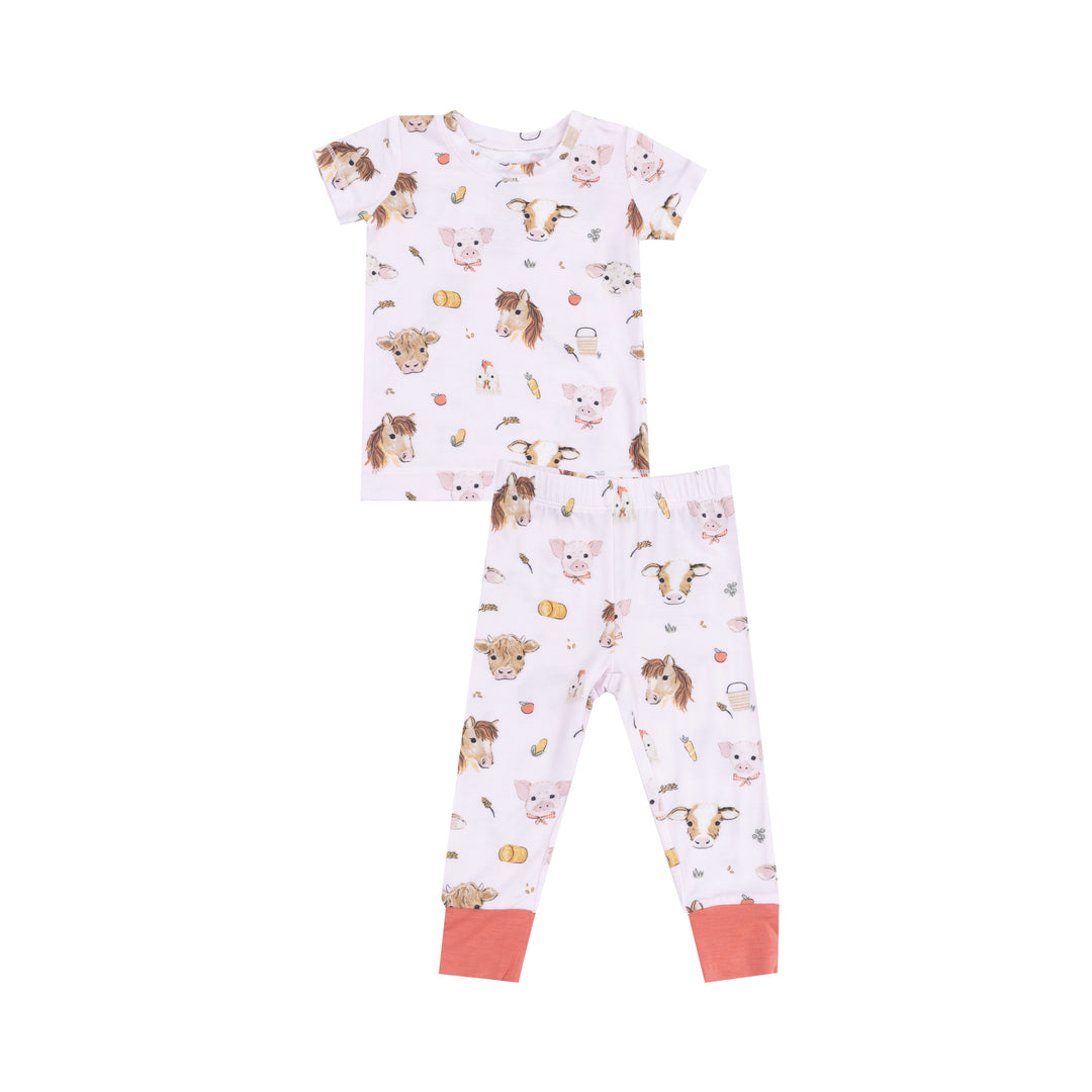 Vintage Animal Faces Pink S/S Loungewear Set