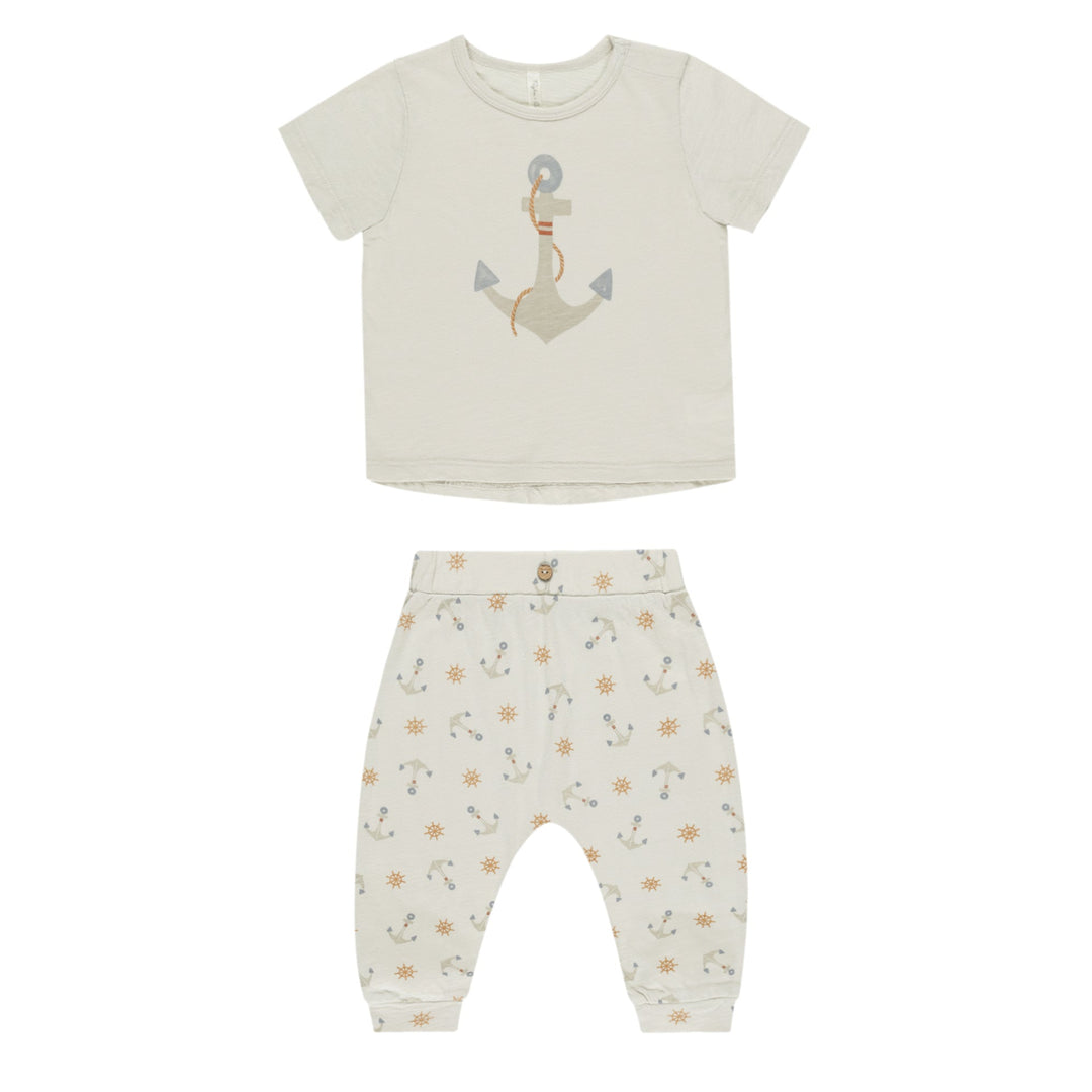Tee + Slouch Pant Set || Anchors