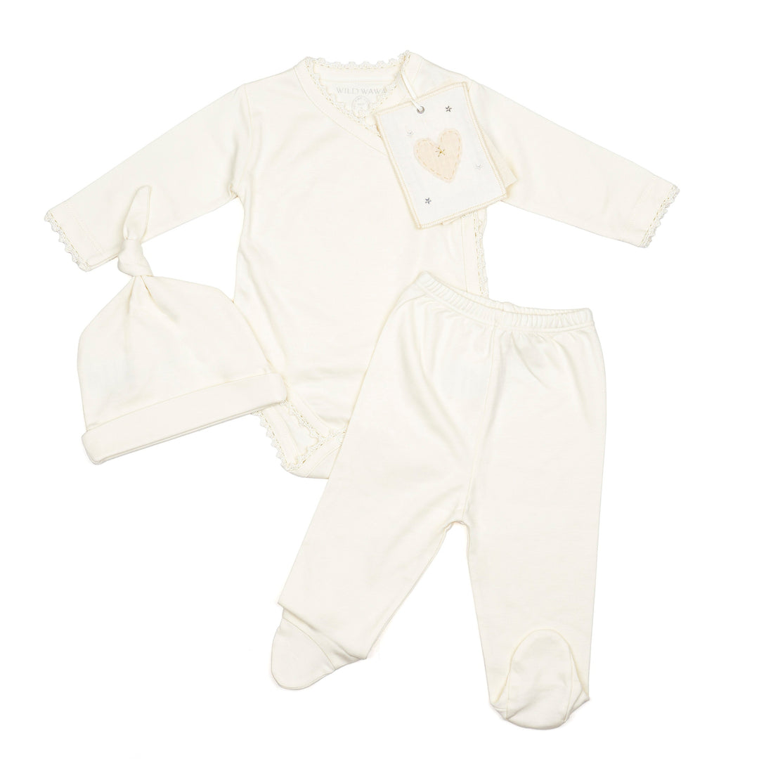 Pearl Crochet Trim Three Piece Set