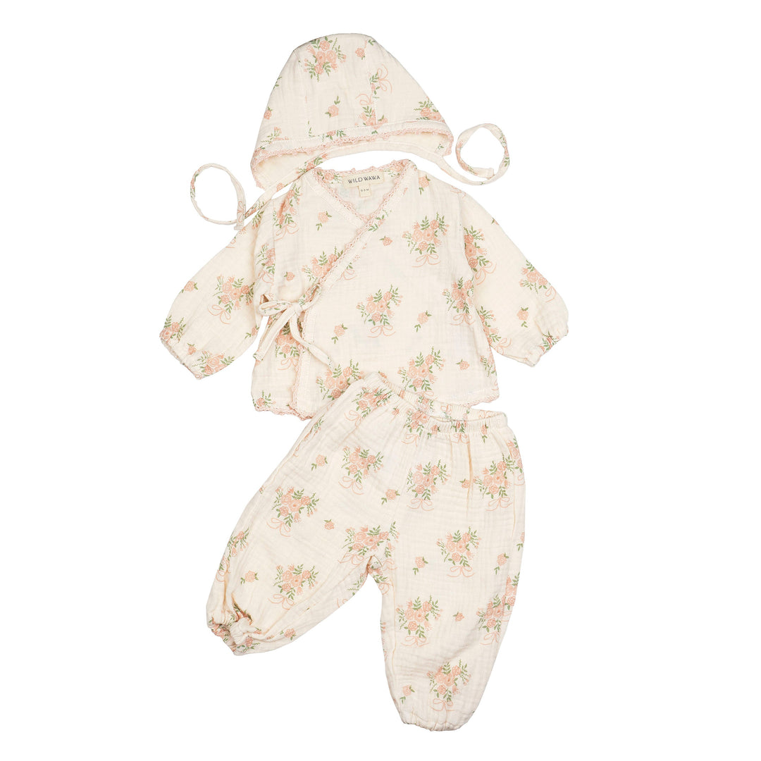 Parfait Pink Gauze Three Piece Set