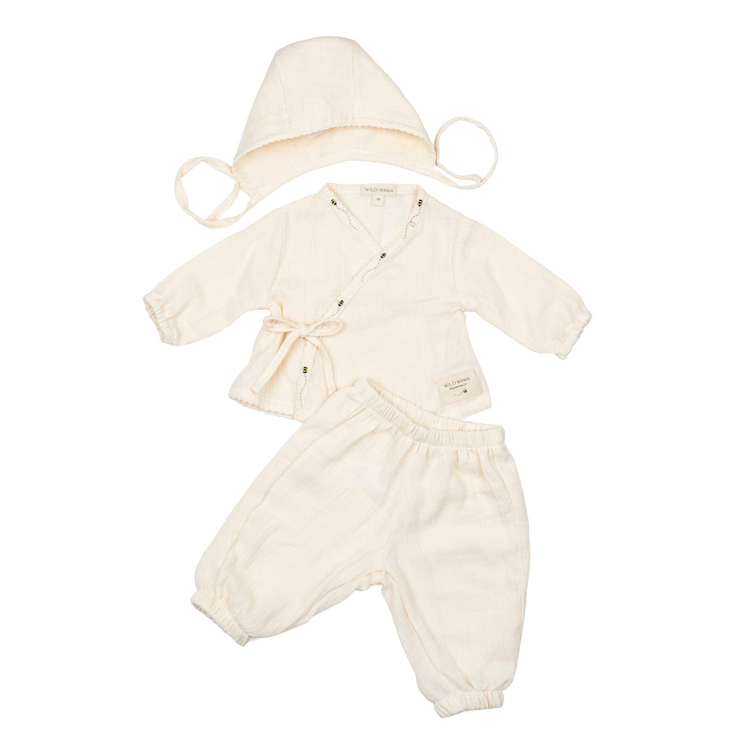 Pearl Bees Gauze Three Piece Set
