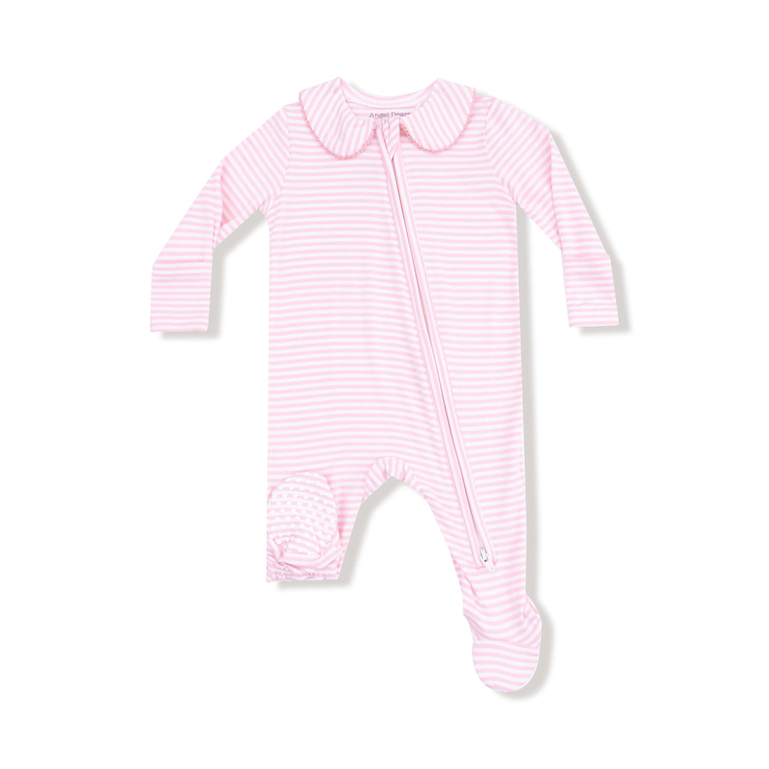 Baby Golf Carts Pink Peter Pan Collar Footie