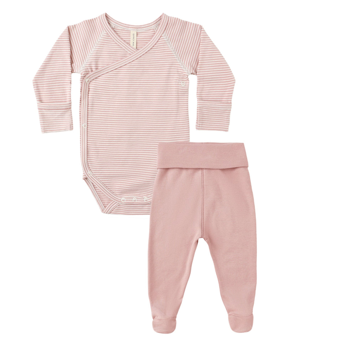 Bodysuit + Pant Set | Rose Micro Stripe