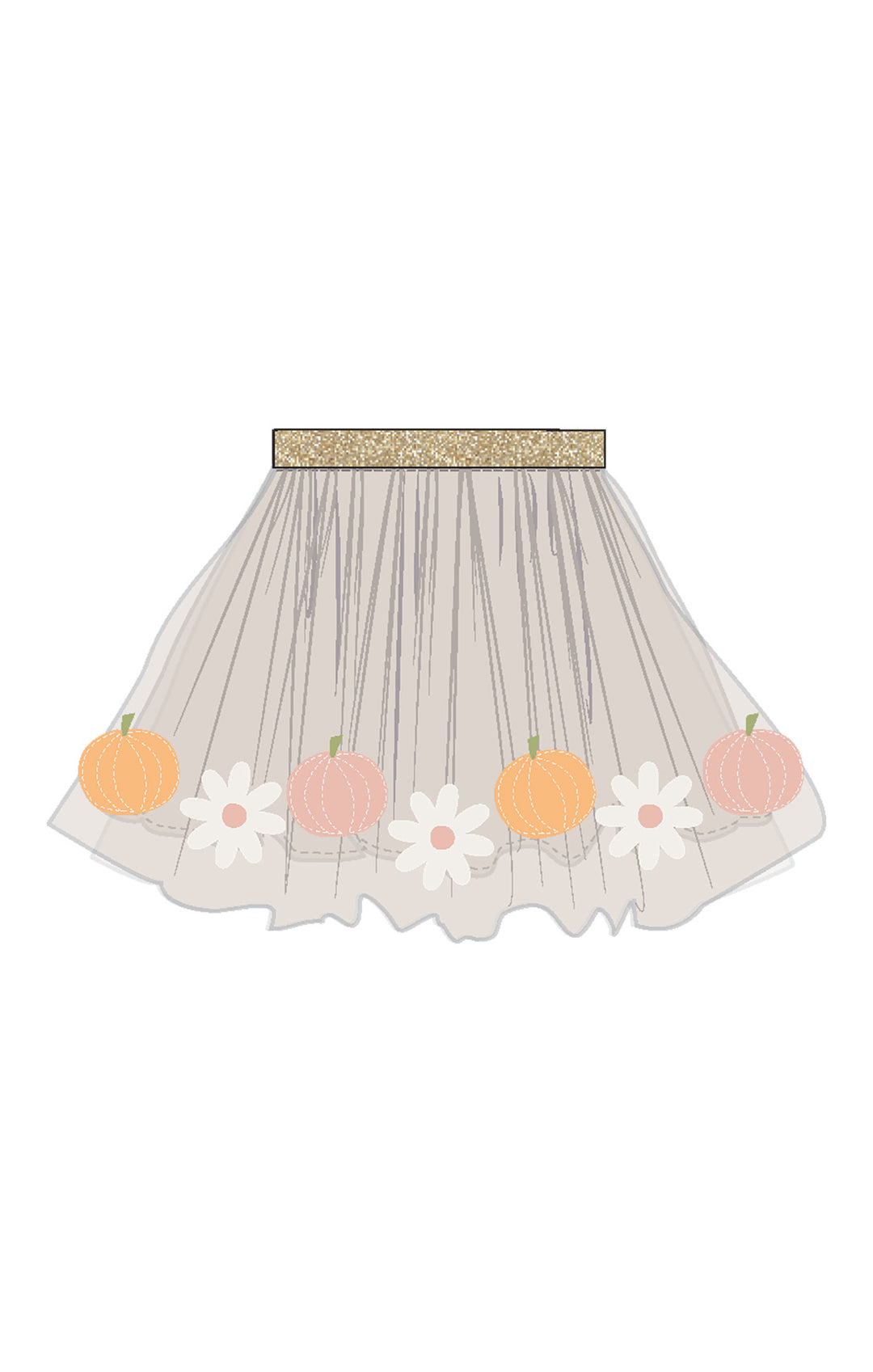 Tutu Skirt Pumpkins and Flowers