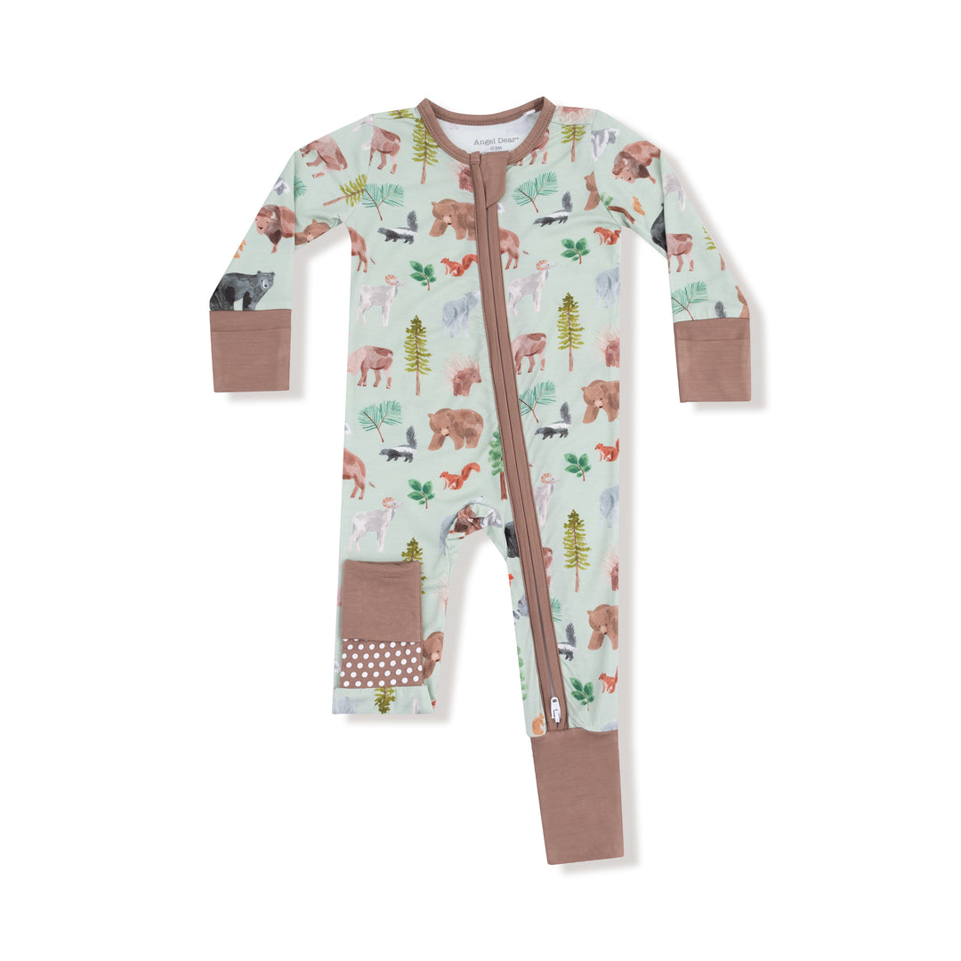 American Woodland Animals Zipper Romper