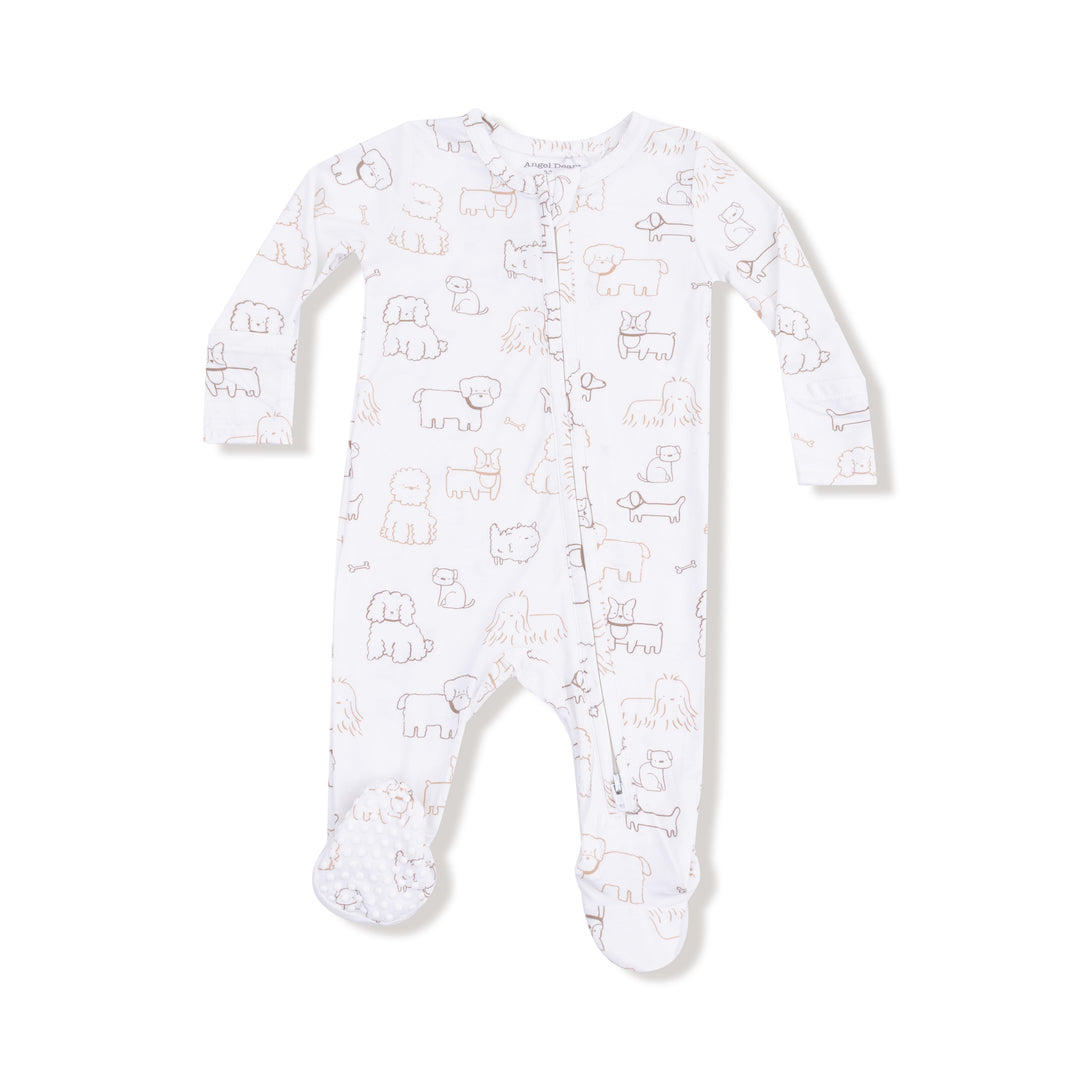 Neutral Pups 2 Way Zipper Footie