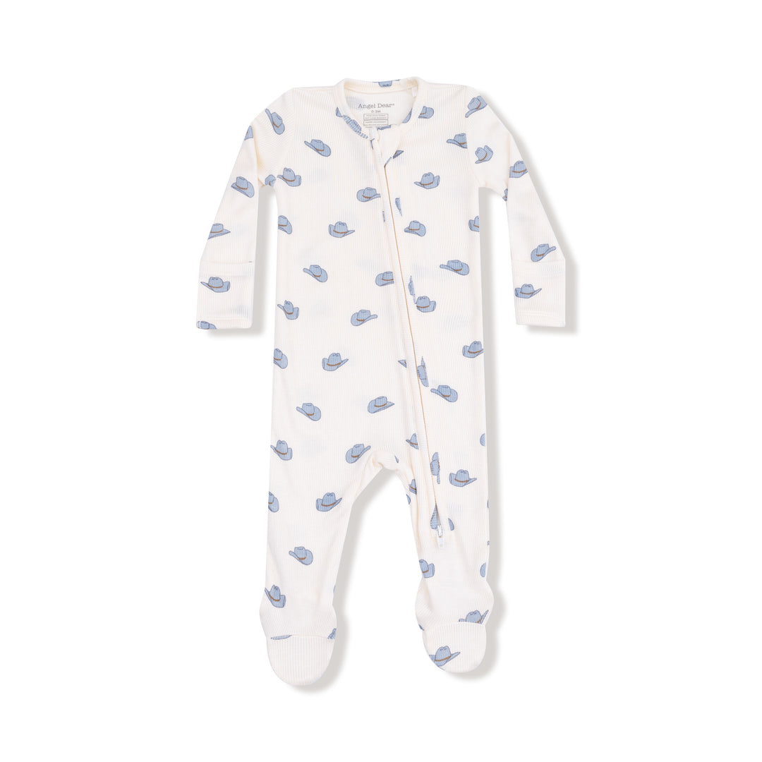 Petite Cowboy Hats 2 Way Zipper Footie