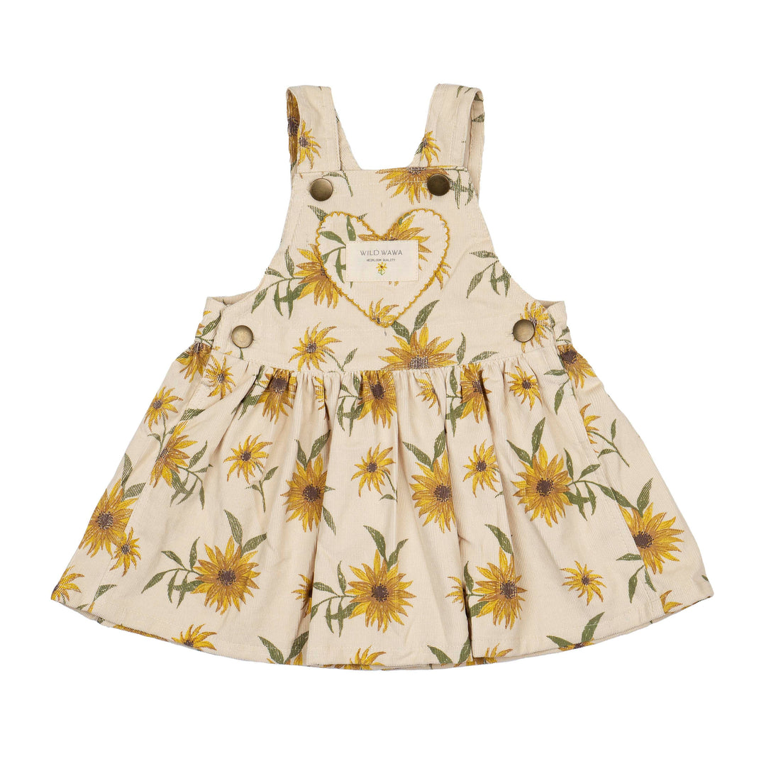 Heart Pocket Overall Dress Sunflower