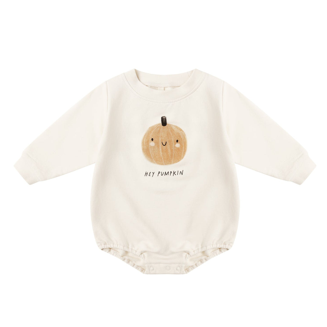 Crewneck Bubble Romper - Pumpkin