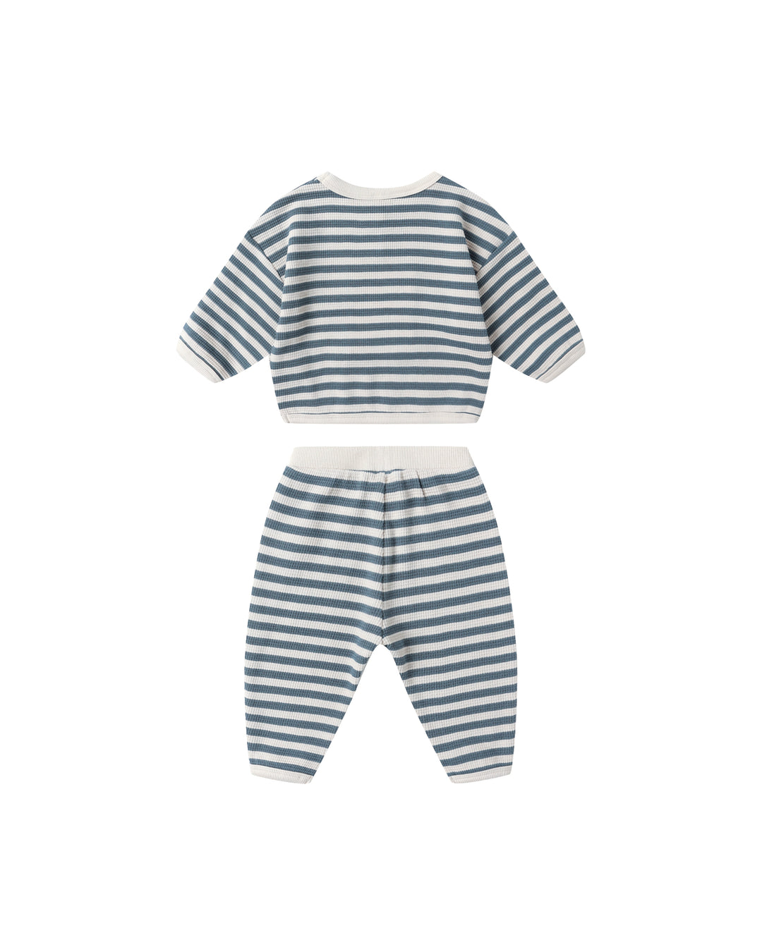 Waffle Slouch Set - Ocean Stripe