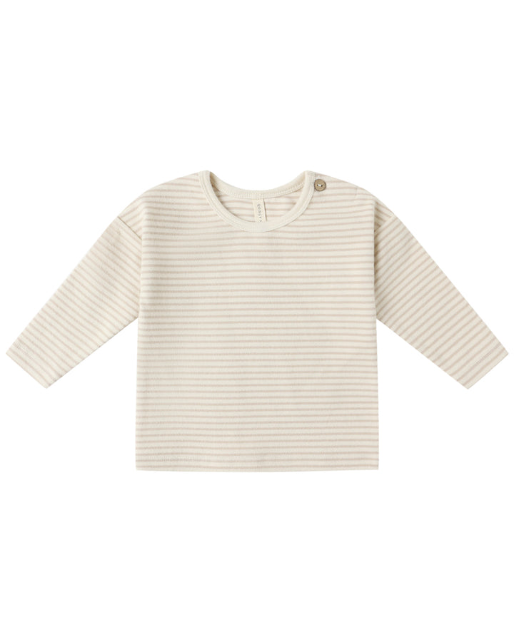 Long Sleeve + Pant Set - Oat Micro Stripe