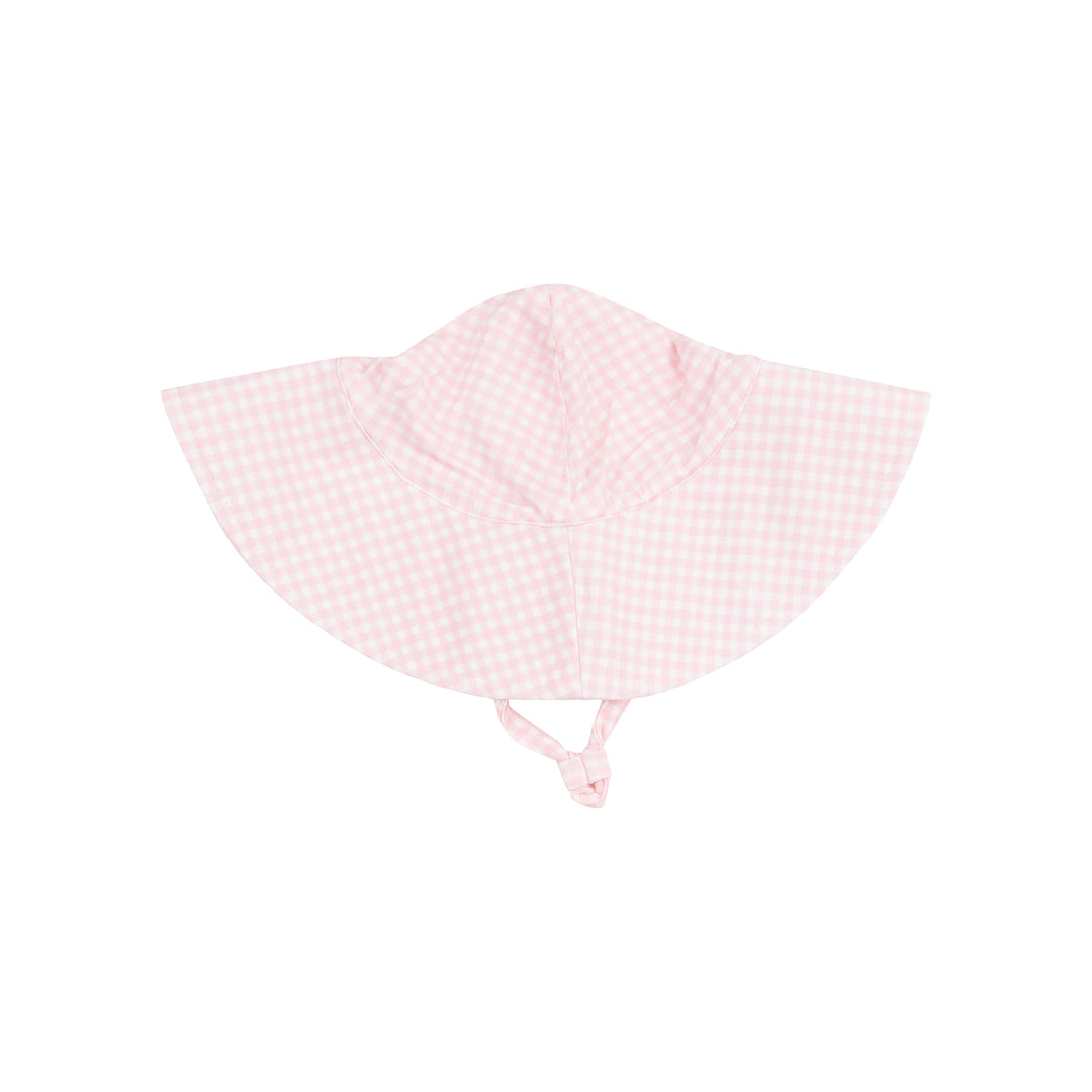 Mini Gingham Pink Wide Brim Sunhat