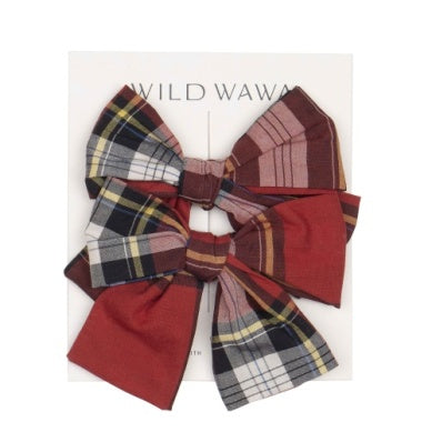 Tartan Red Clip Set