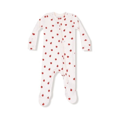 Tiny Apples 2 Way Zipper Footie