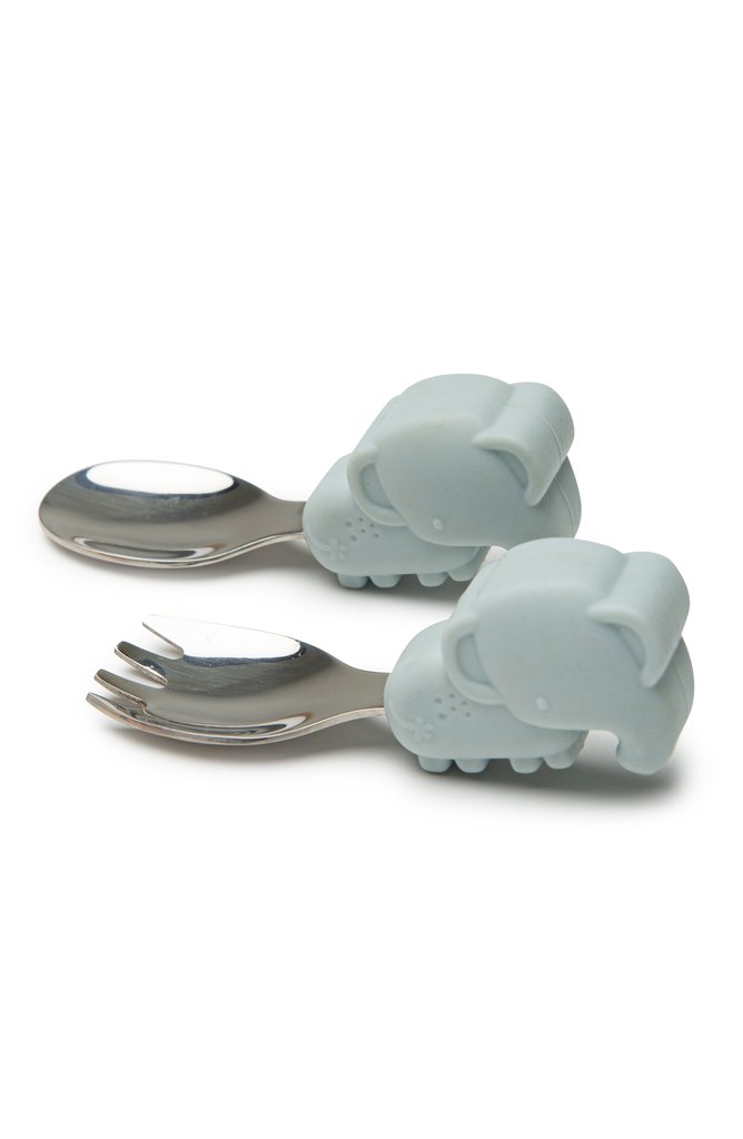 Elephant Born to be Wild Learning Spoon and Fork Set