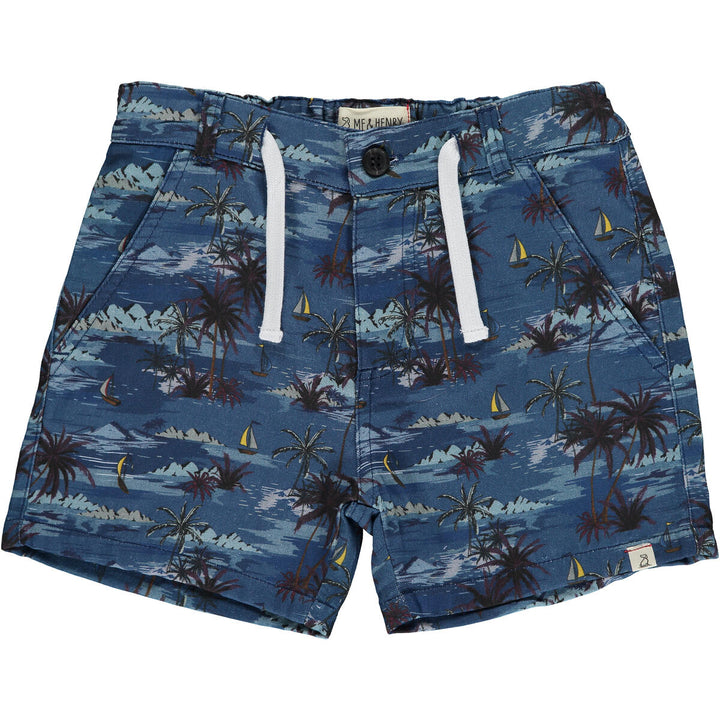 Mahalo Blue Hawaiian Shorts