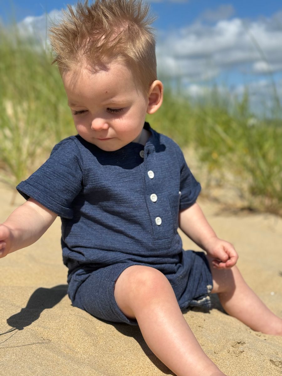 Camborne Navy Henley Romper