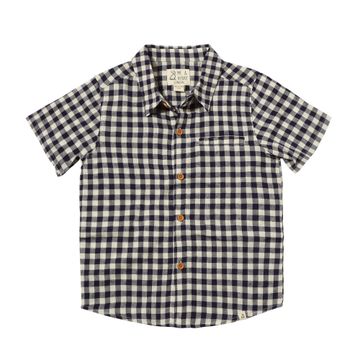 Newlyn Woven Shirt - Navy/White Plaid