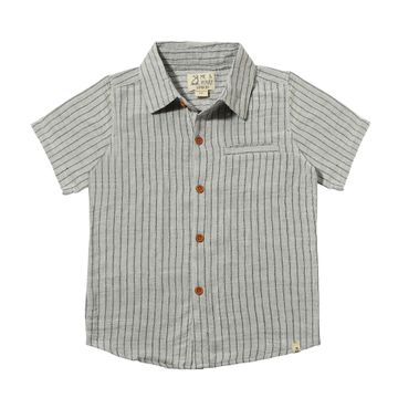 Newport Woven Shirt - Grey/White Stripe Gauze