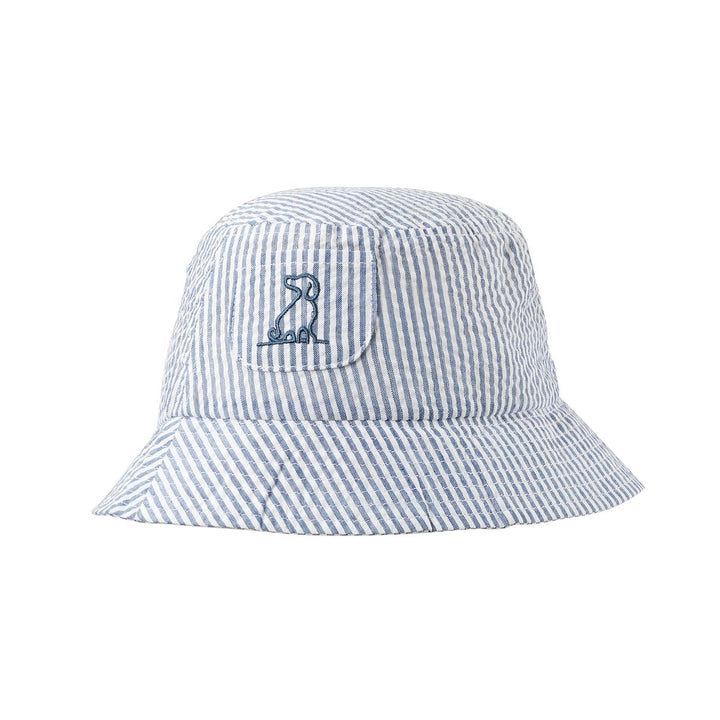 FISHERMAN Woven Bucket Hat - Royal/White Seersucker Stripe