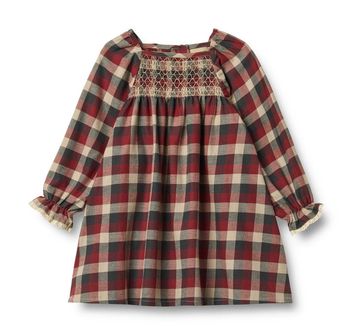Dress L/S Lace Bella Checked