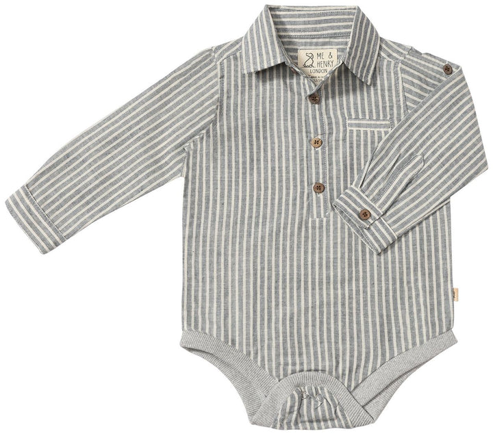Stripe Jasper Woven Onesie - Navy/Cream