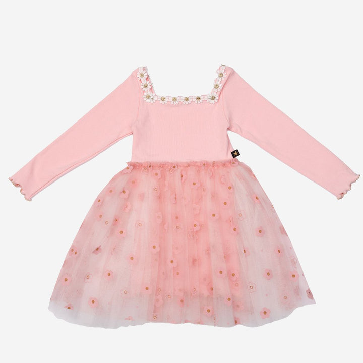 Flower Lace Tutu Dress - Pink