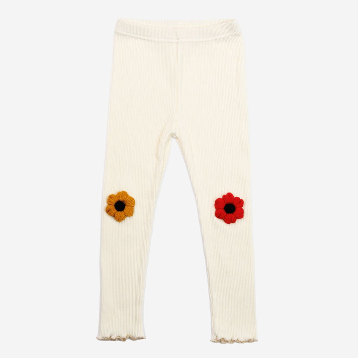 Flower Patch Leggings - Cream
