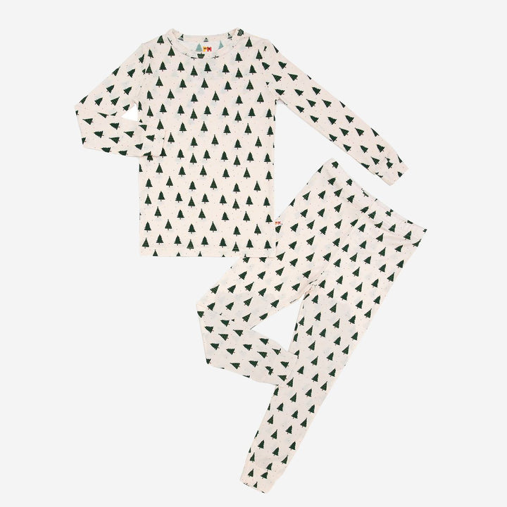 Printed Bamboo Pajama Set - Trees
