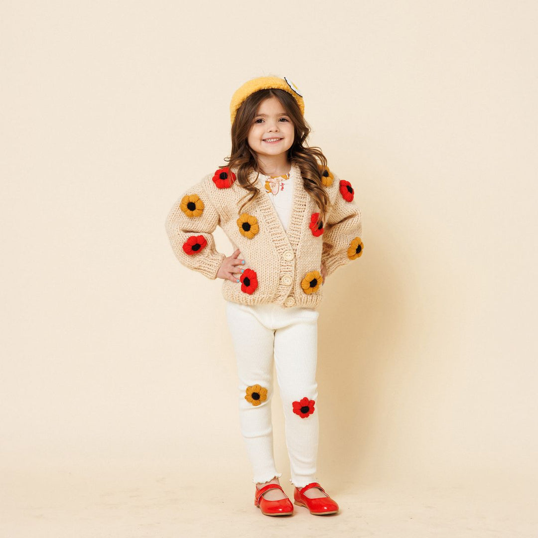 Flower Patch Leggings - Cream
