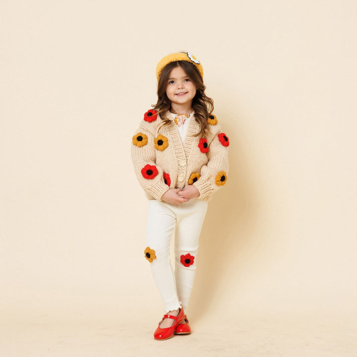 Flower Patch Leggings - Cream