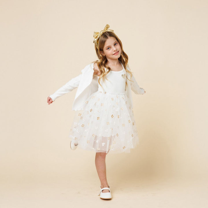 Heart Patch Tutu Dress - White