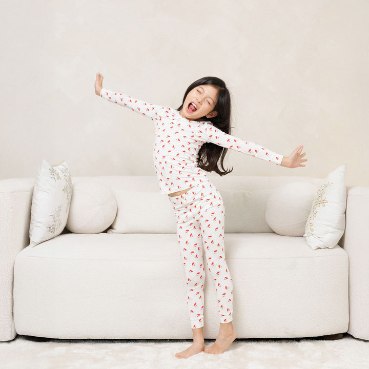 Printed Bamboo Pajama Set - Santas