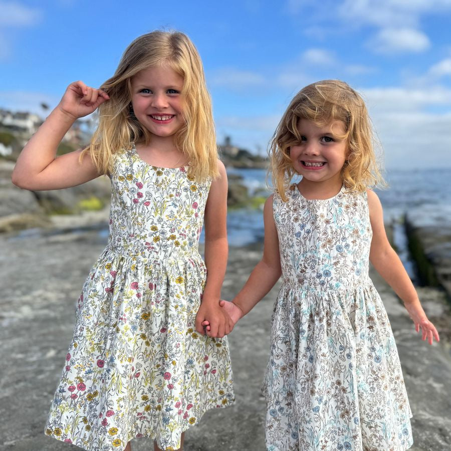 Tilly Dress in Yellow Meadow Floral