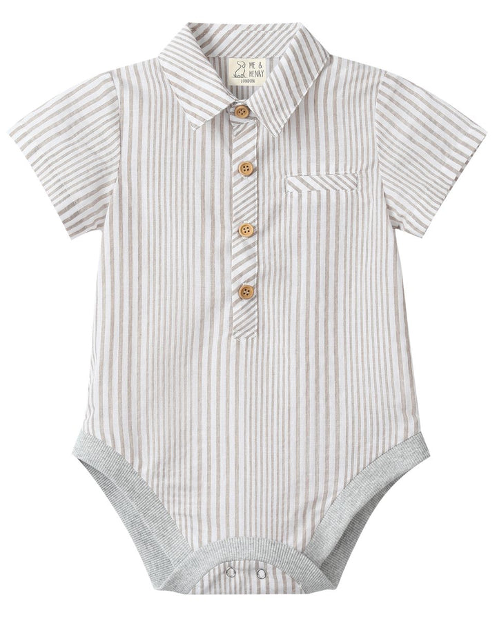 Helford Cream/White Stripe Onesie