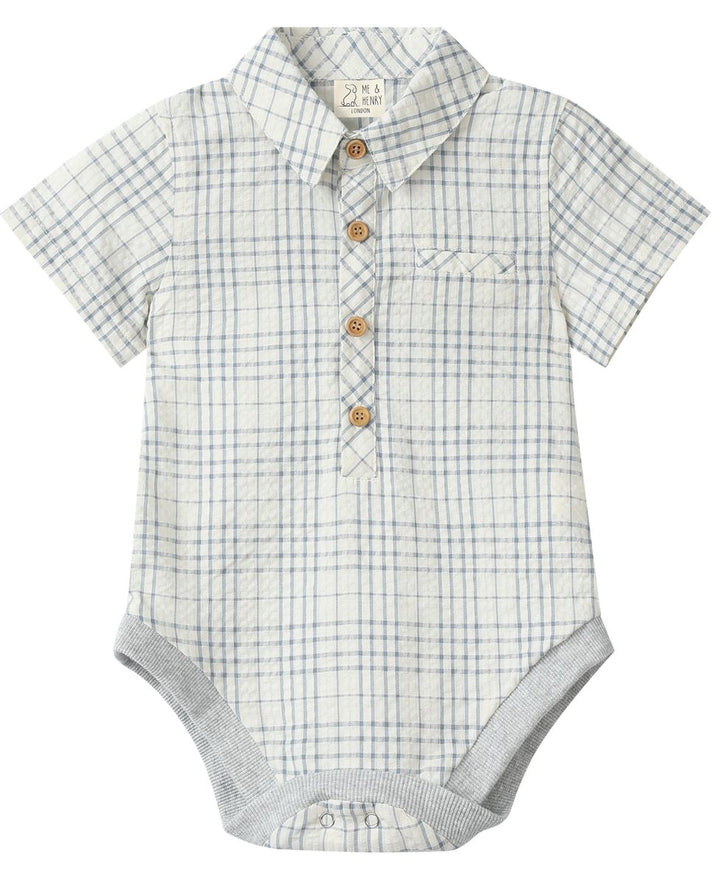 Helford Chambray/Cream Plaid Onesie