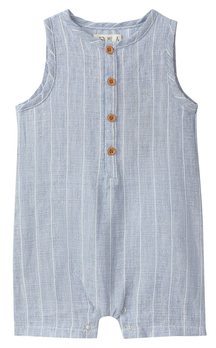 Cabin Playsuit - Chambray plaid
