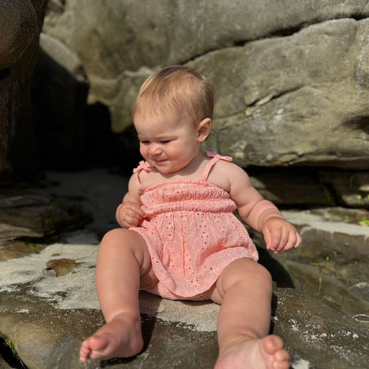 Cassidy Set in Peach Eyelet