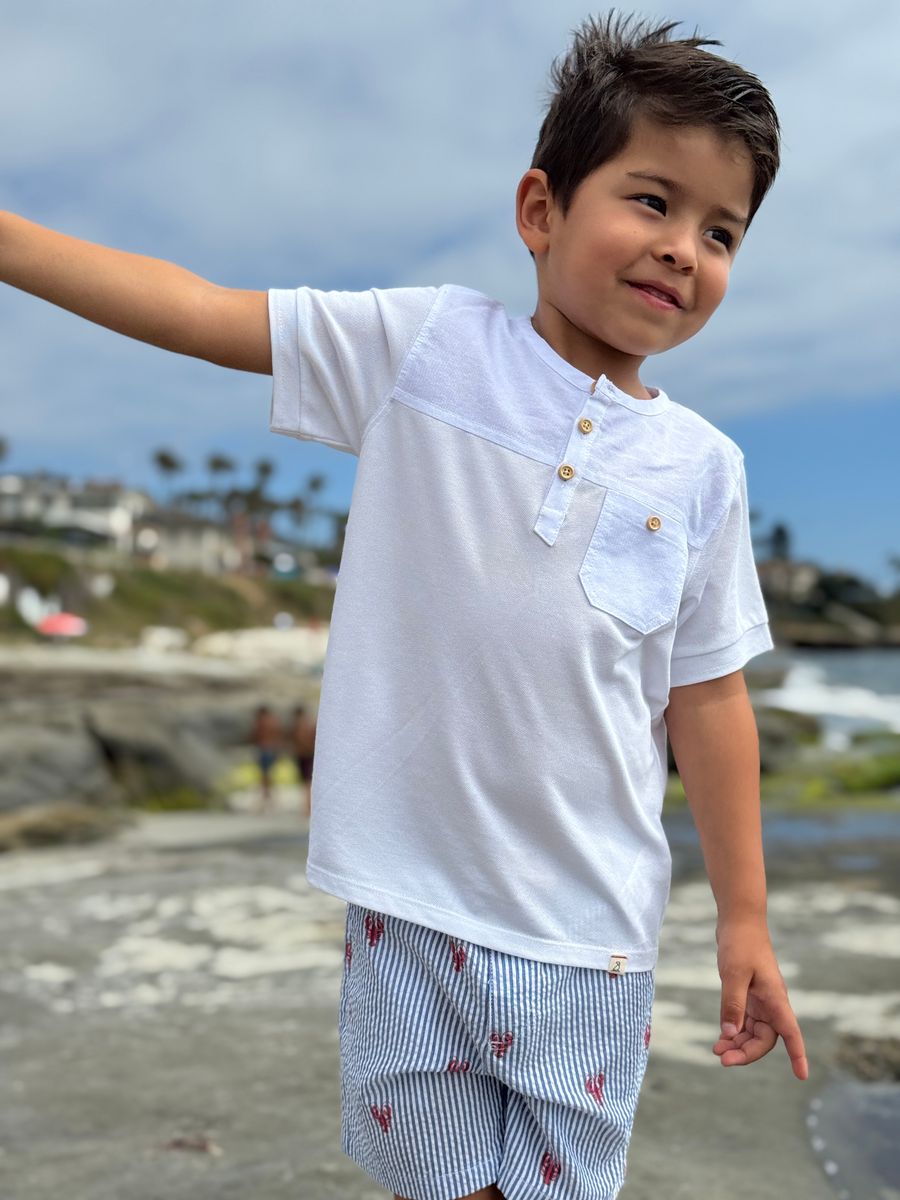 Boardwalk Pique Henley - White