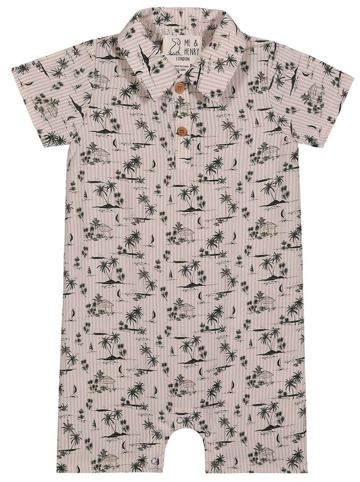 Molokai Printed Romper - Beige Island