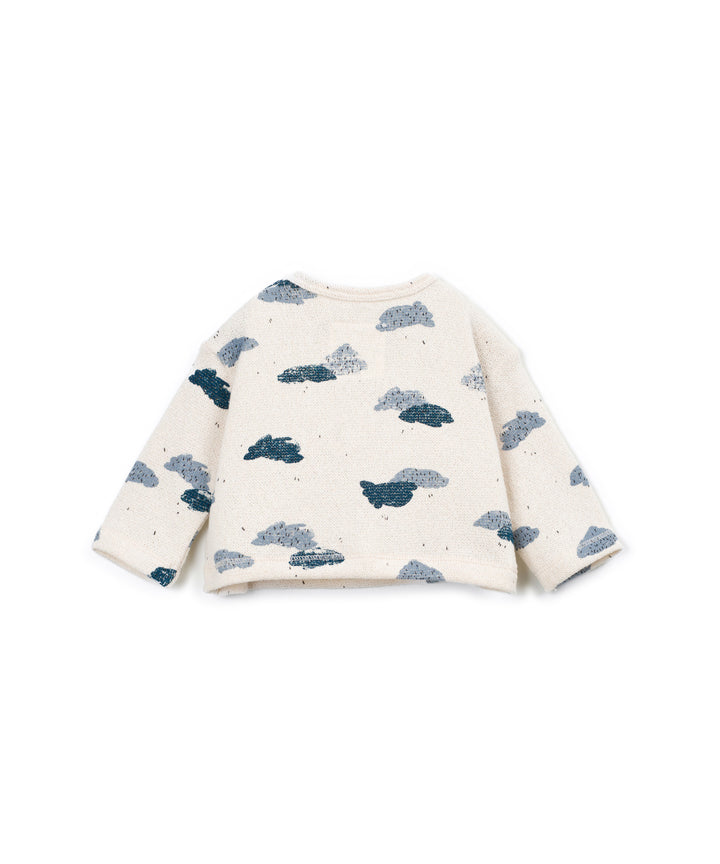 Printed Jersey Sweater - Clouds