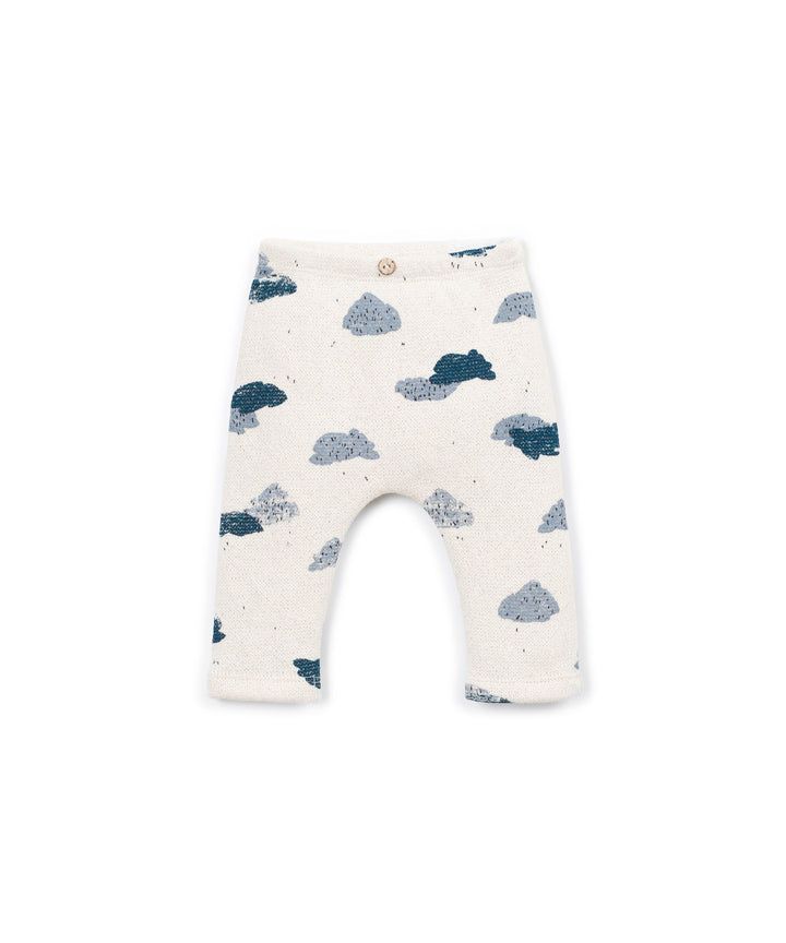Printed Jersey Leggings - Clouds