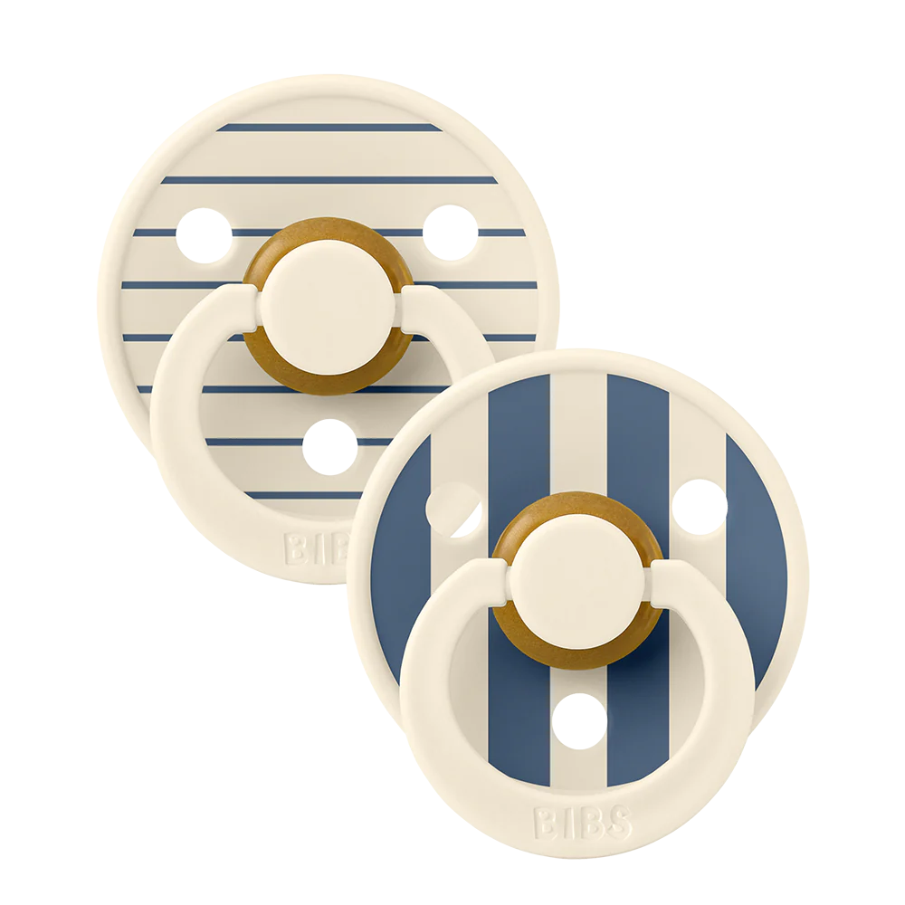 Studio Pacifier 2 Pack Pin - Ivory Steel Blue Mix