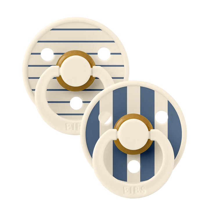 Studio Pacifier 2 Pack Pin - Ivory Steel Blue Mix
