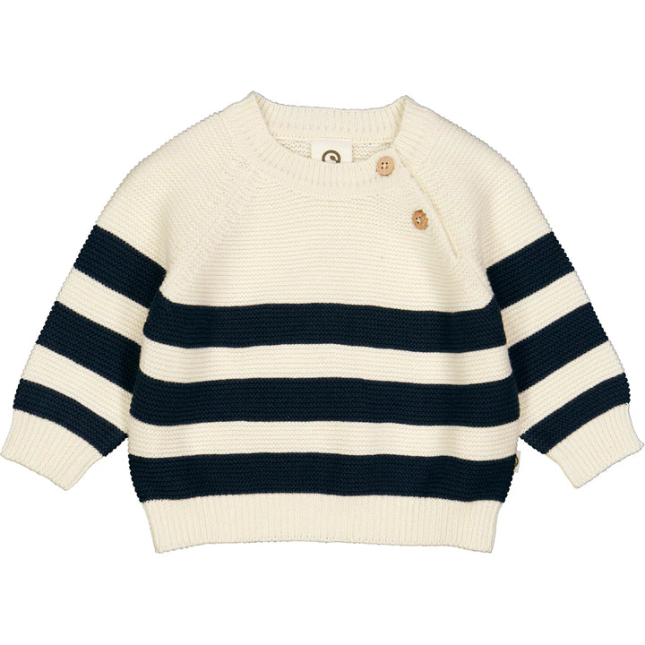 Knit Stripe Sweater - Night Blue