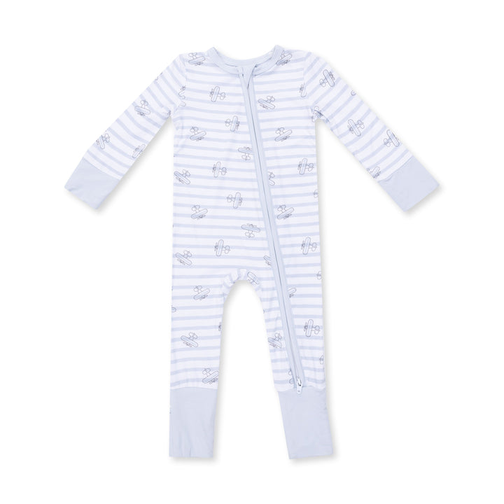 Angel Dear Airplane Stripe Convertible Romper