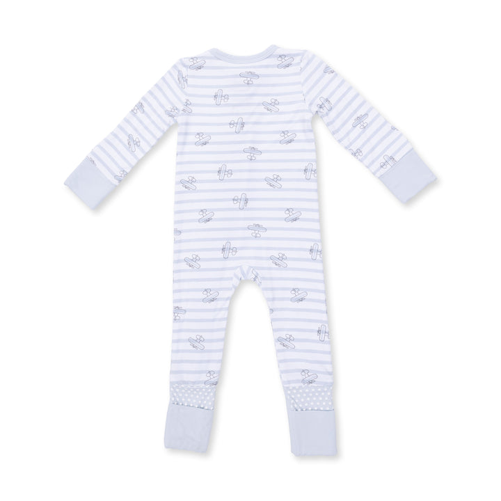 Angel Dear Airplane Stripe Convertible Romper